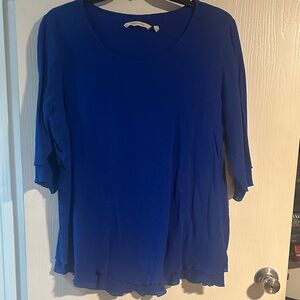 Soft surroundings Women's Relaxed Scoop Neck Top in Royal Blue